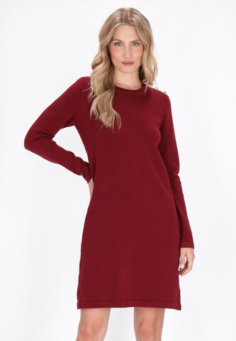 Robes en maille 'Classic' DreiMaster Klassik en rouge : devant