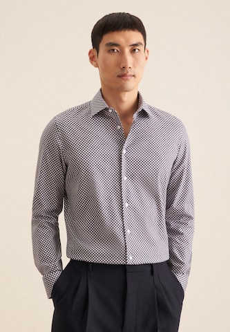 SEIDENSTICKER Slim Fit Hemd in Grau: Vorderseite