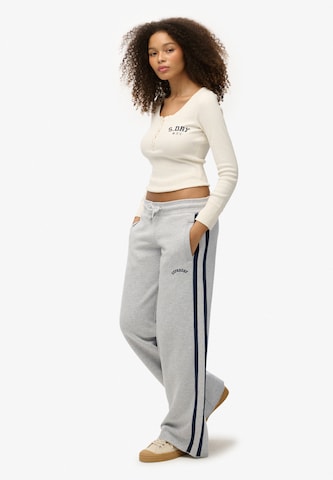 Superdry Wide leg Broek 'Athletic Essentials' in Grijs