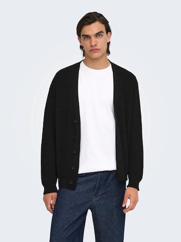 Only & Sons Вязаная кофта 'ONSROME' в Черный: спереди