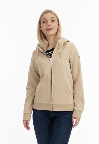 DreiMaster Maritim Sweatvest 'Kilata' in Beige: voorkant