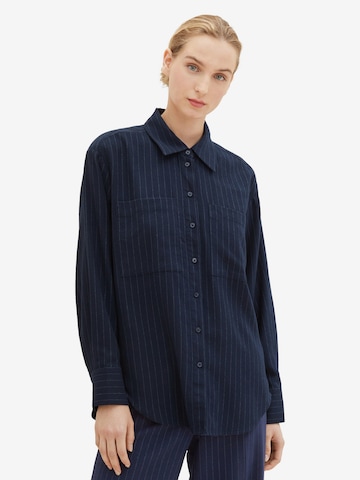 TOM TAILOR Blouse in Blauw: voorkant