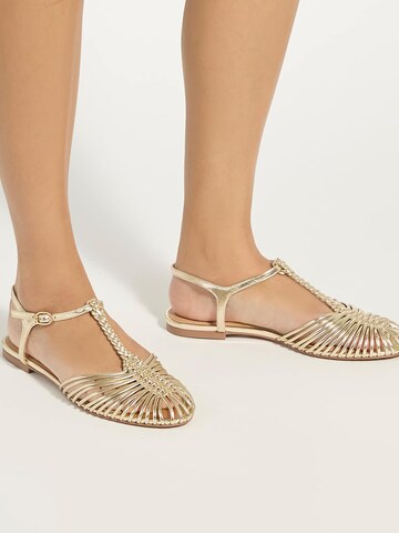 Dune LONDON Sandalen met riem 'HARMONI' in Goud