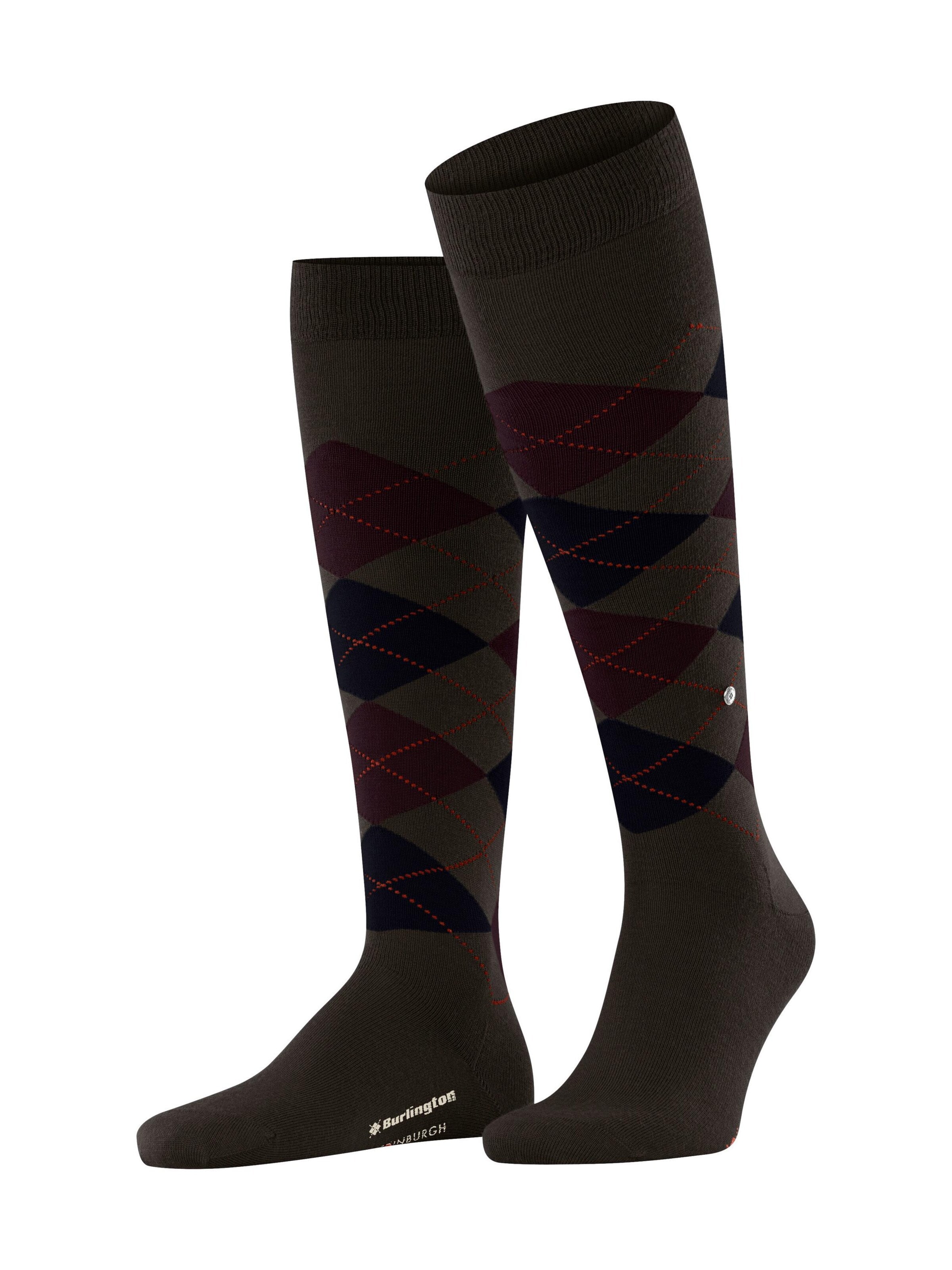 BURLINGTON Knee High Socks 'Edinburgh' in Brown: front