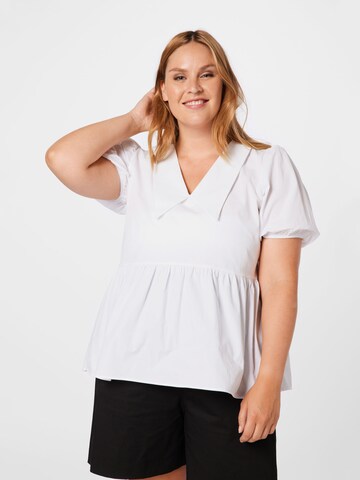 NU-IN Plus Blouse in White: front
