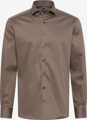 ETERNA Regular fit Business Shirt in Brown: front