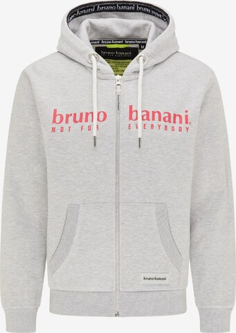 BRUNO BANANI Zip-Up Hoodie 'Evans' in Grey: front