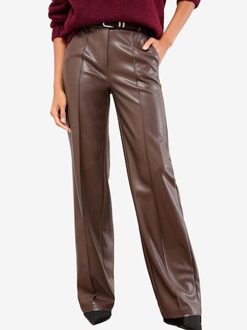 self. Wide Leg Bukser i brun: forside