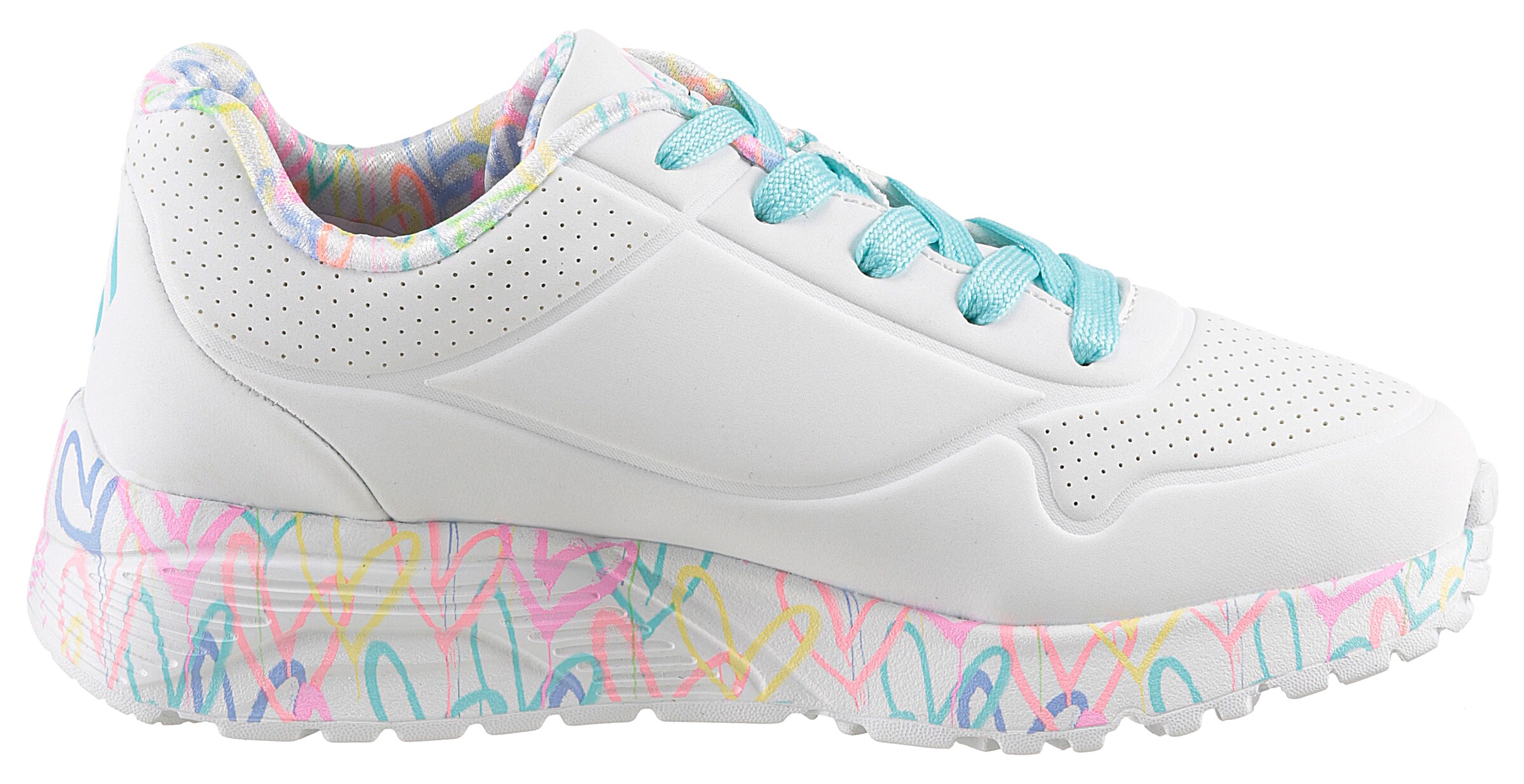 SKECHERS Sneakers 'Uno Lite - Lovely Luv' in White
