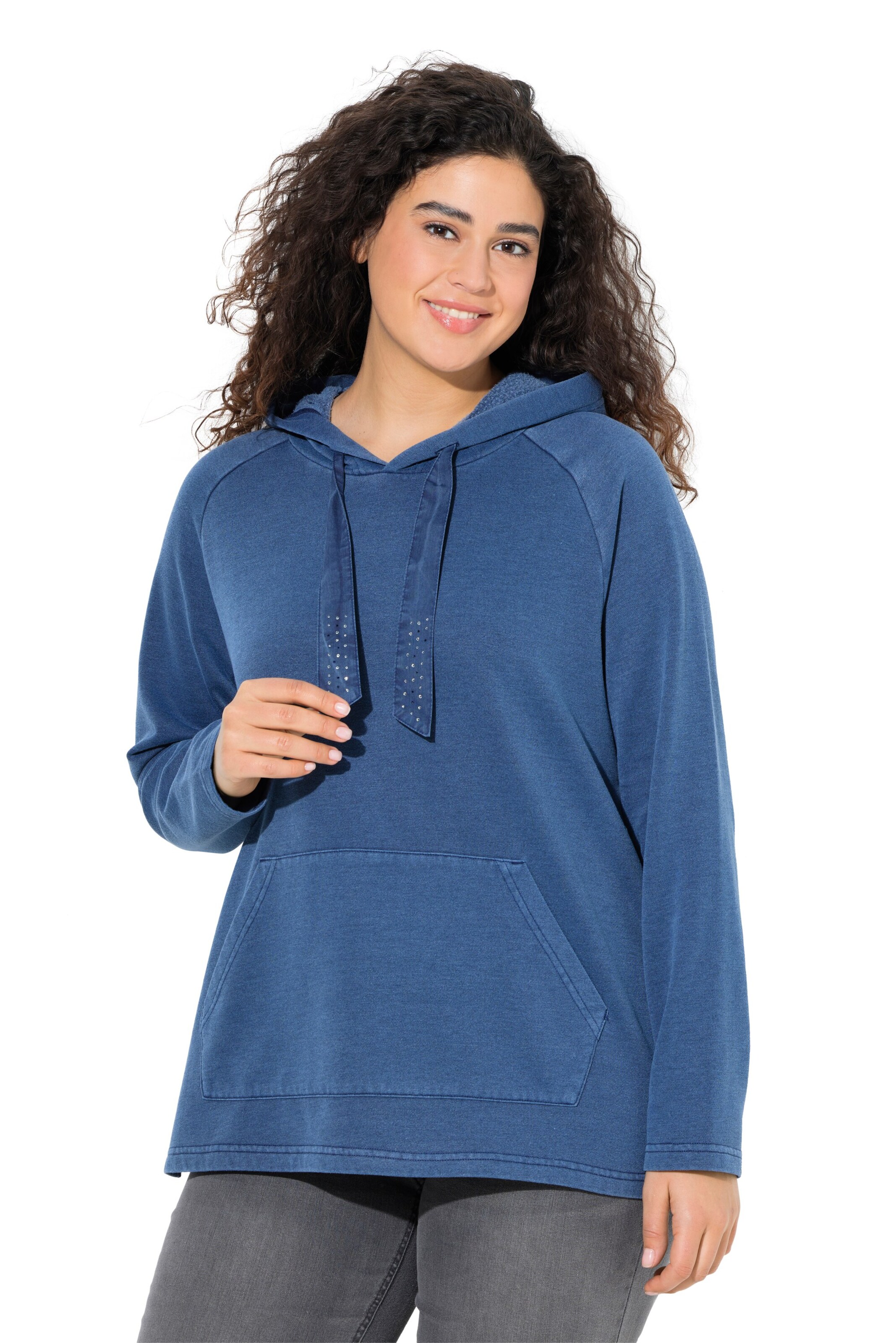 Ulla Popken Sweatshirt in Blauw: voorkant