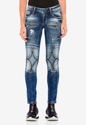 CIPO & BAXX Skinny Jeans in Blauw: voorkant