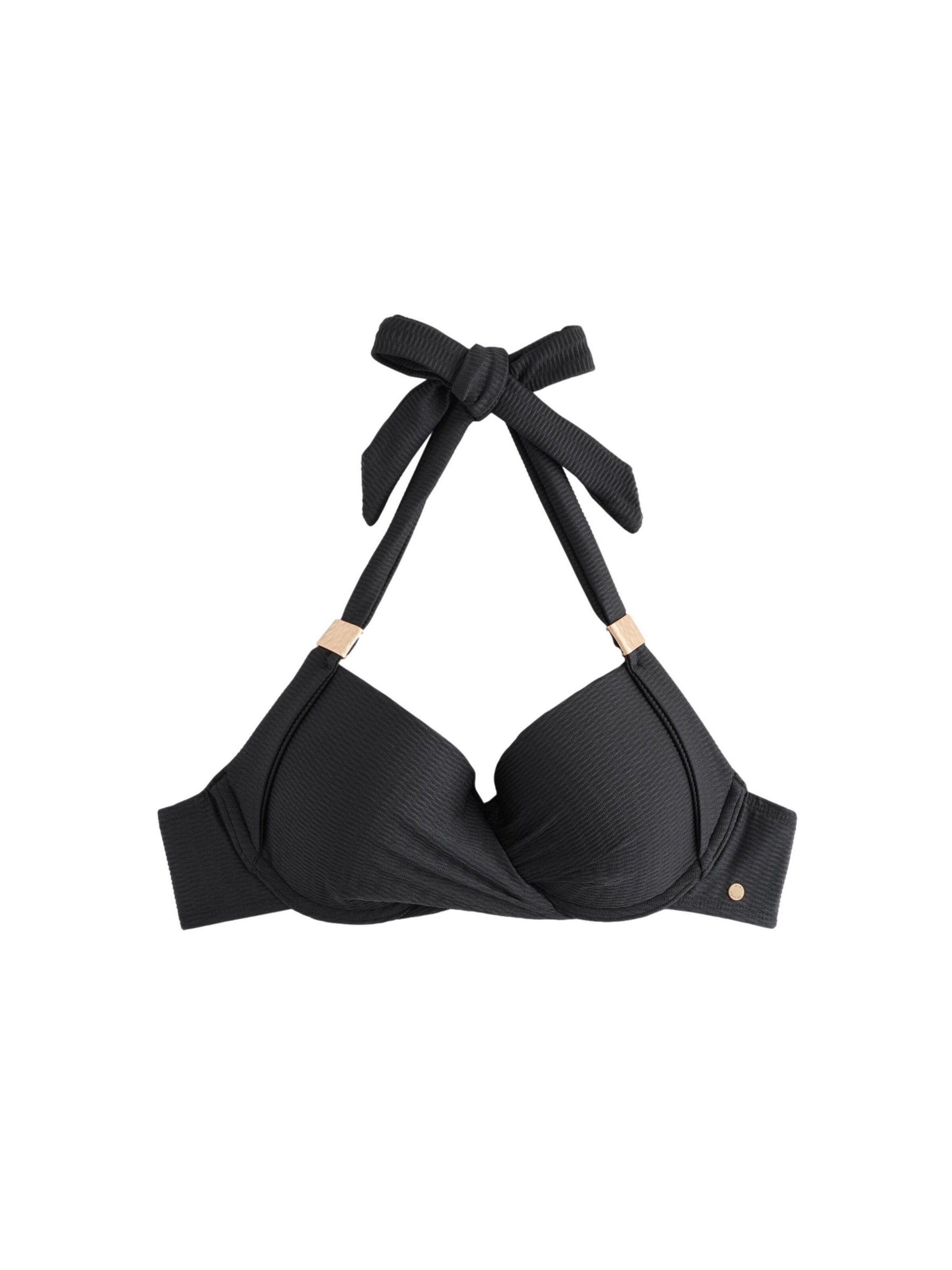 Mint Velvet T-shirt Bikinitop in Zwart: voorkant