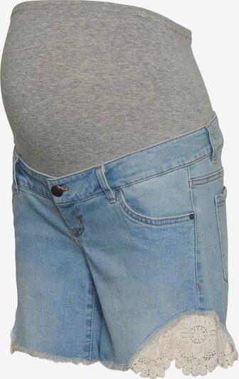 MAMALICIOUS Shorts 'Casis' in blue denim / graumeliert / weiß, Produktansicht