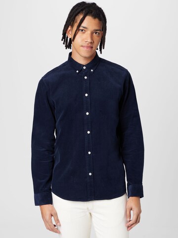 Coupe regular Chemise 'Walther 2.0' minimum en bleu : devant