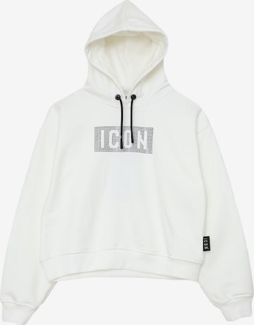 ICON Sweatshirt 'Strass logo' in Weiß: Vorderseite