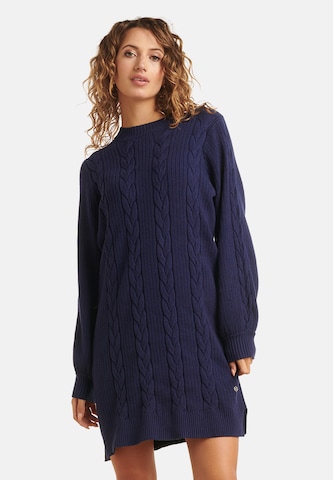 Smashed Lemon Gebreide jurk in Blauw: voorkant