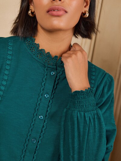 love & roses Bluse in M in petrol, Produktansicht