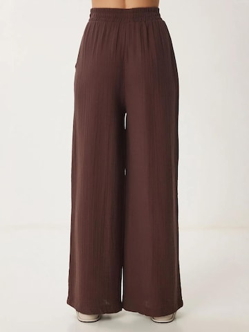Happiness İstanbul Wide leg Broek in Bruin