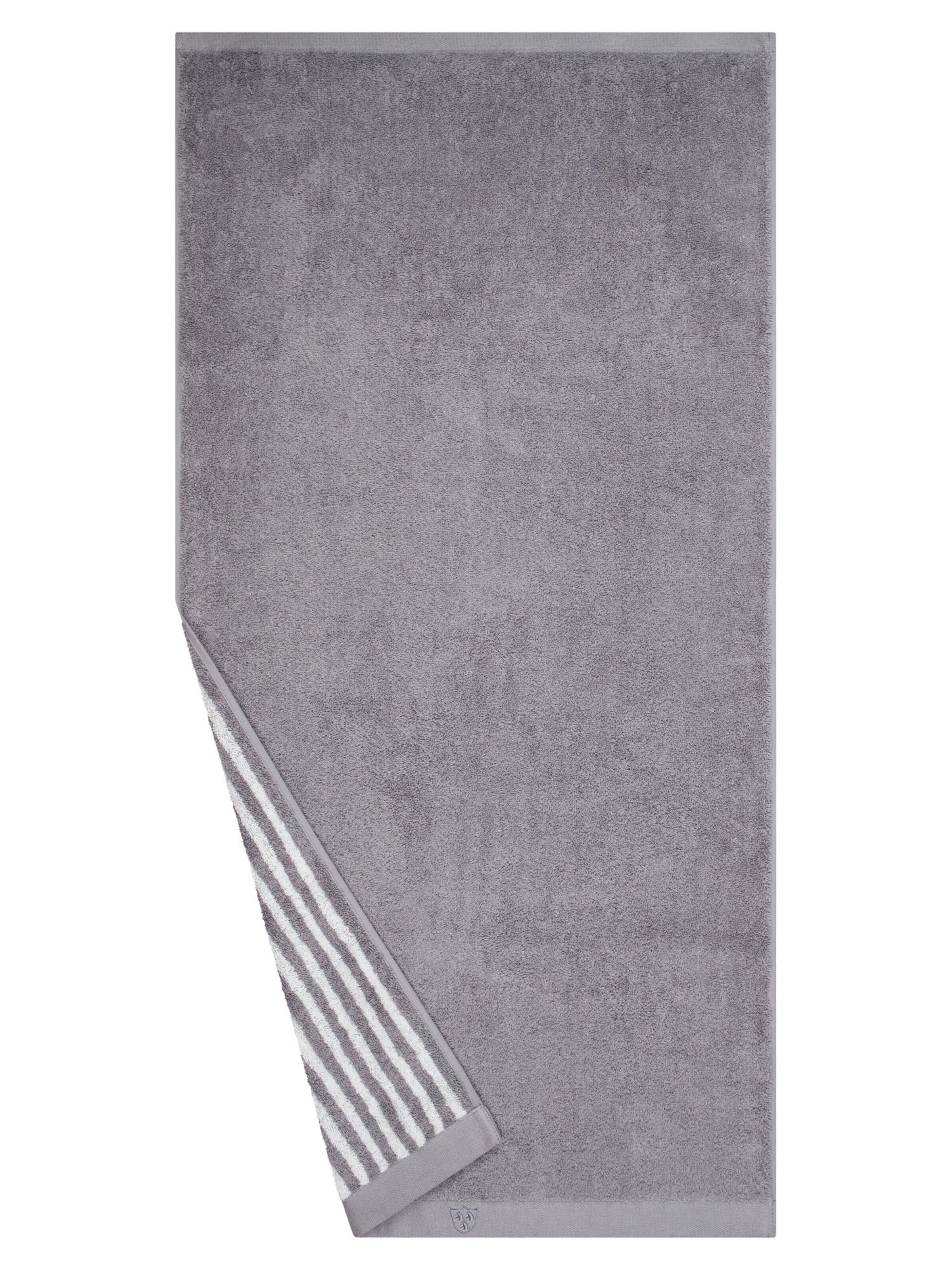 ROSS Towel 'Doubleface Stripes' in Grey