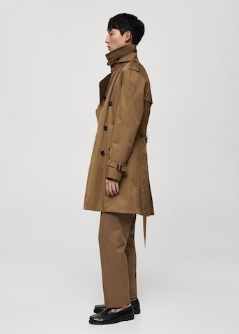 MANGO MAN Between-Seasons Coat in Brown