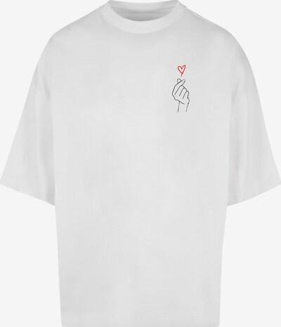 Merchcode T-Shirt 'K Heart' in blutrot / schwarz / weiß, Produktansicht