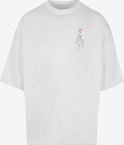 Merchcode Shirt 'K Heart' in de kleur Bloedrood / Zwart / Wit, Productweergave