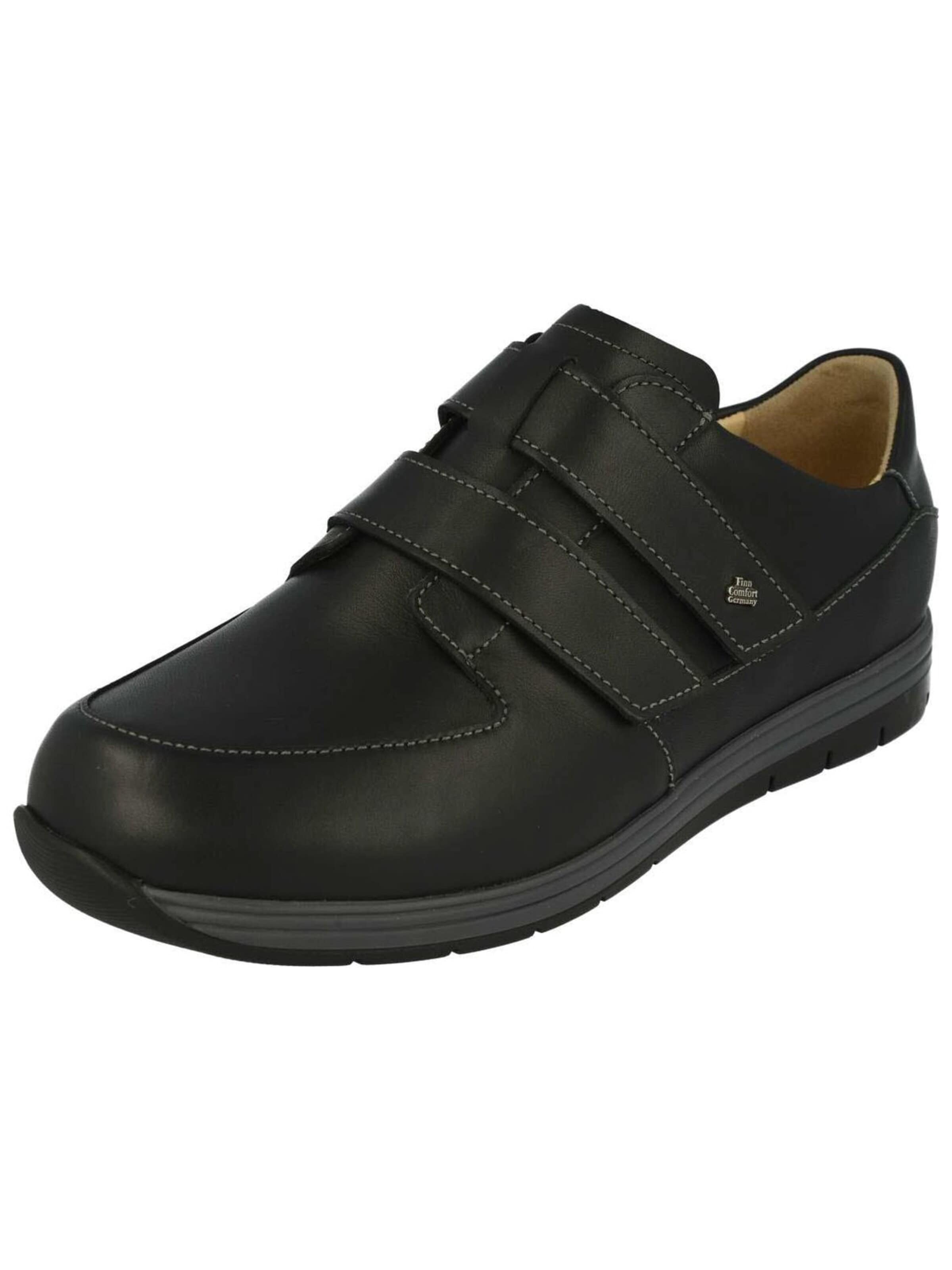 Finn Comfort Slip-in 'Slipper Herren 01401 062099 Echtleder in schwarz' i svart: framsida
