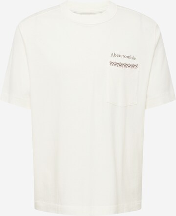 T-Shirt Abercrombie & Fitch en blanc : devant