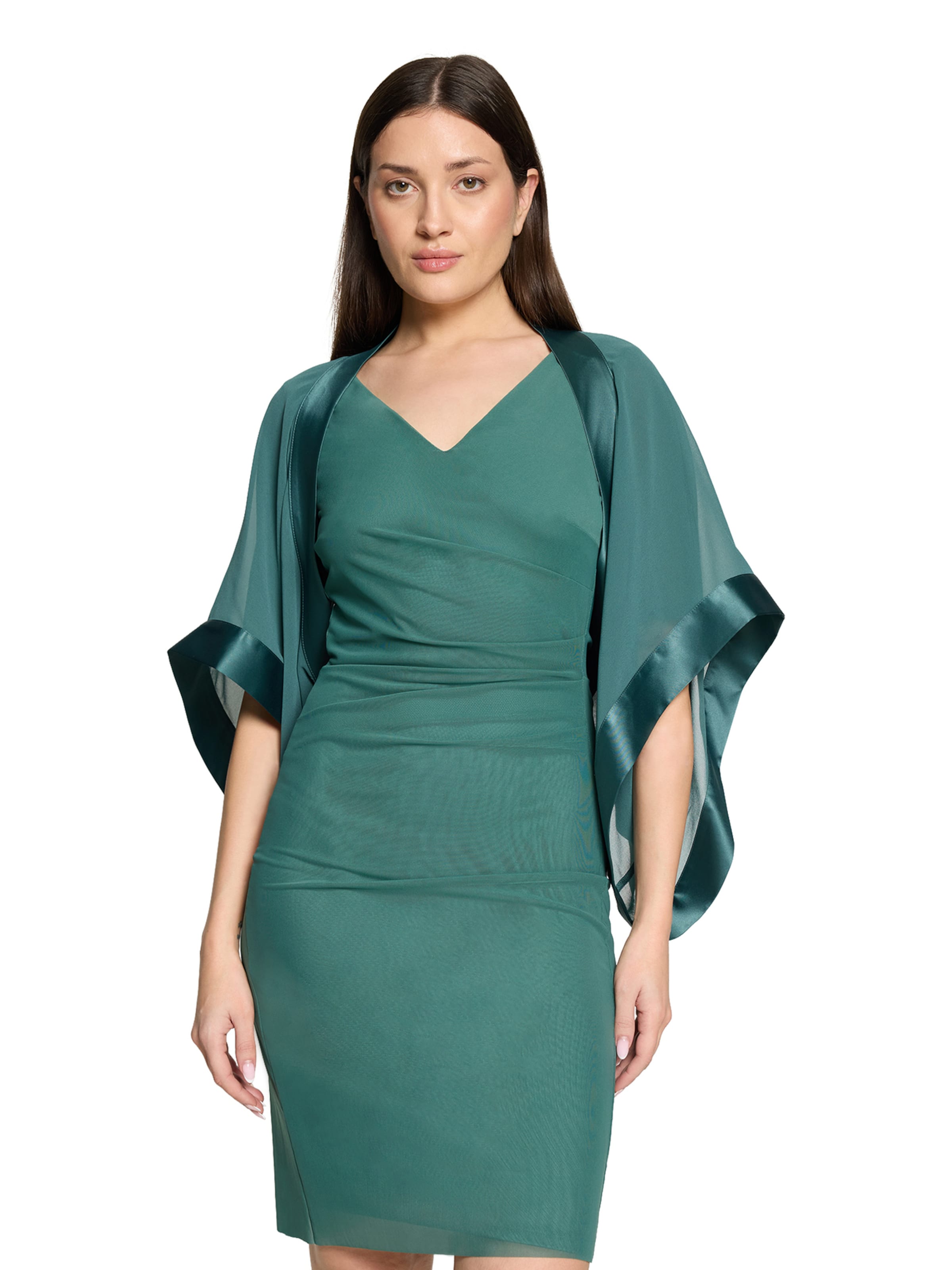 Vera Mont Chiffonstola mit 3/4 Arm in Grün: Vorderseite