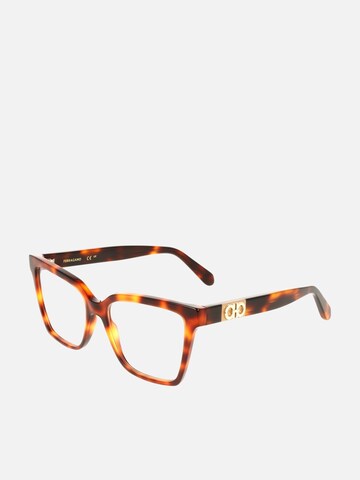 FERRAGAMO - Gafas de sol en marrón: frente