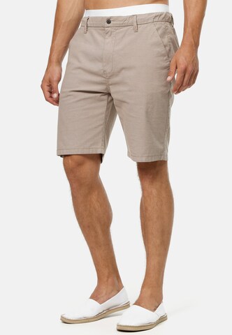 INDICODE JEANS Regular Trousers 'Oklahoma' in Beige