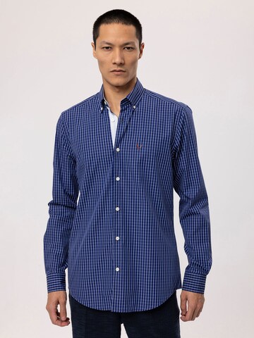 By Diess Collection Regular fit Button Up Shirt in Blue: front