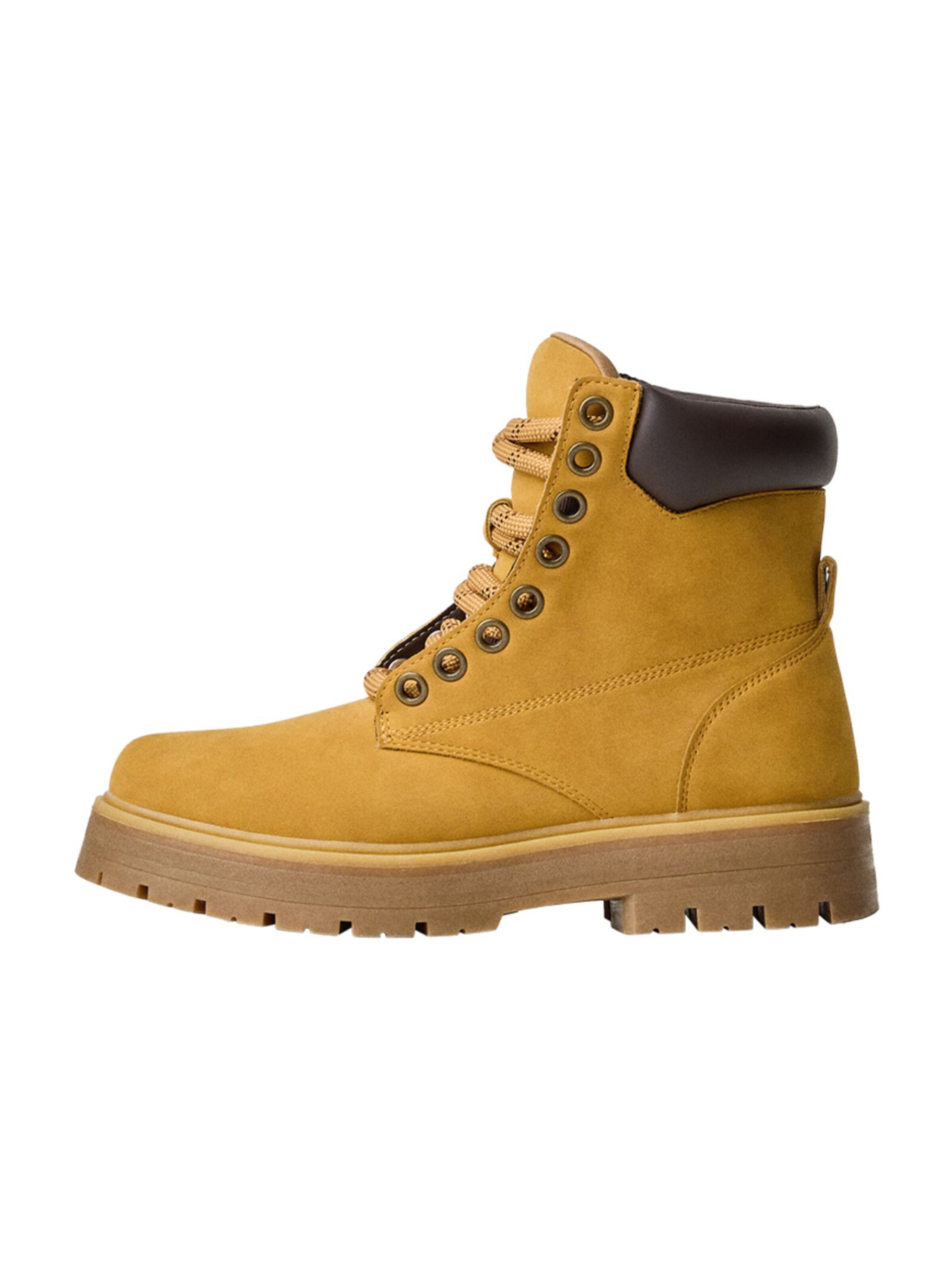 Bottines à lacets Bershka en marron