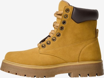 Bershka Lace-Up Boots in Pueblo, Dark Brown ABOUT YOU