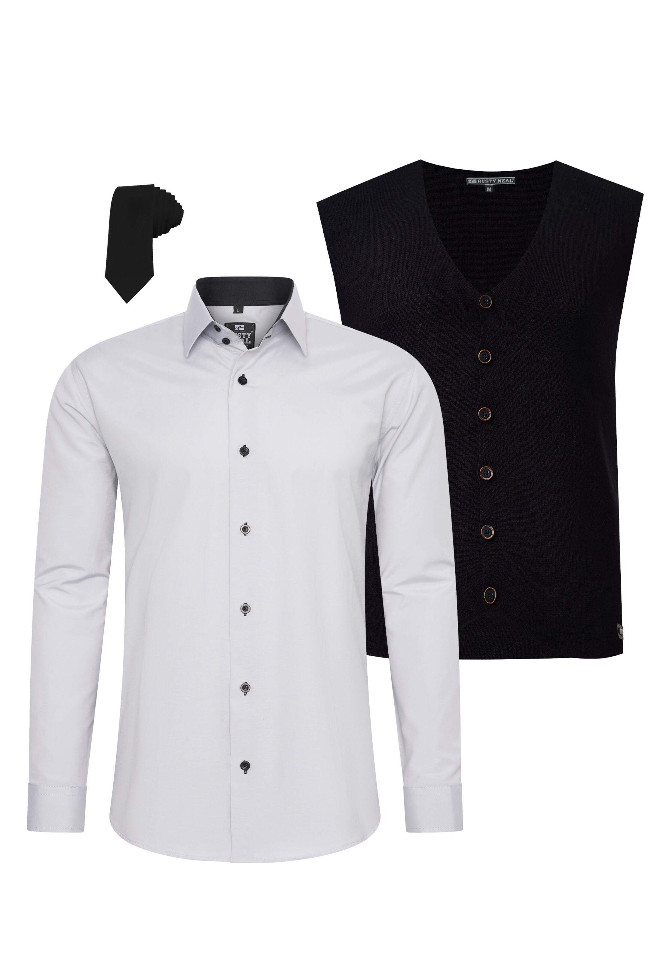 Rusty Neal Slim fit Button Up Shirt in Grey: front