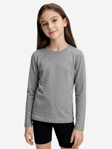 Tommy Life Shirt 'TOMMY T-Shirt Aus Baumwolle Und Elastan'‌‌‌‌‌‌‌‌‌‌ in Grau: Vorderseite