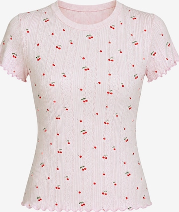 cfab Slaapshirt 'Soft Touch Jacquard Tee' in Roze: voorkant