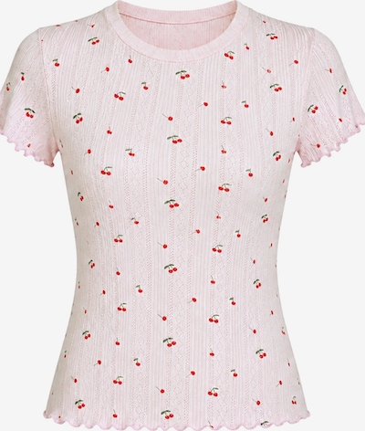 cfab Spavaćica 'Soft Touch Jacquard Tee' veličine XS u pastelno roza / trešnja crvena, Pregled proizvoda