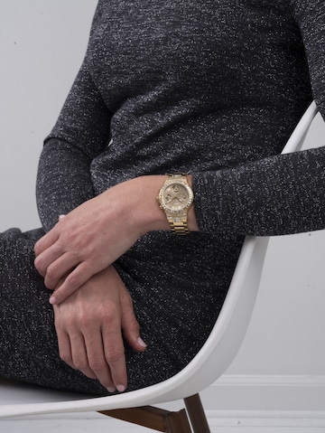 GUESS Analoog horloge 'Moonlight' in Goud: voorkant