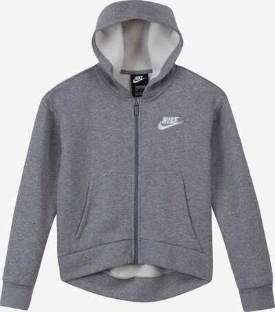 Nike Sportswear Ζακέτα φούτερ σε γκρι μελανζέ / λευκό, Άποψη προϊόντος