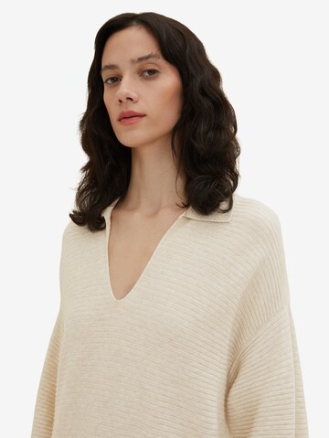 TOM TAILOR Knitted dress in Beige