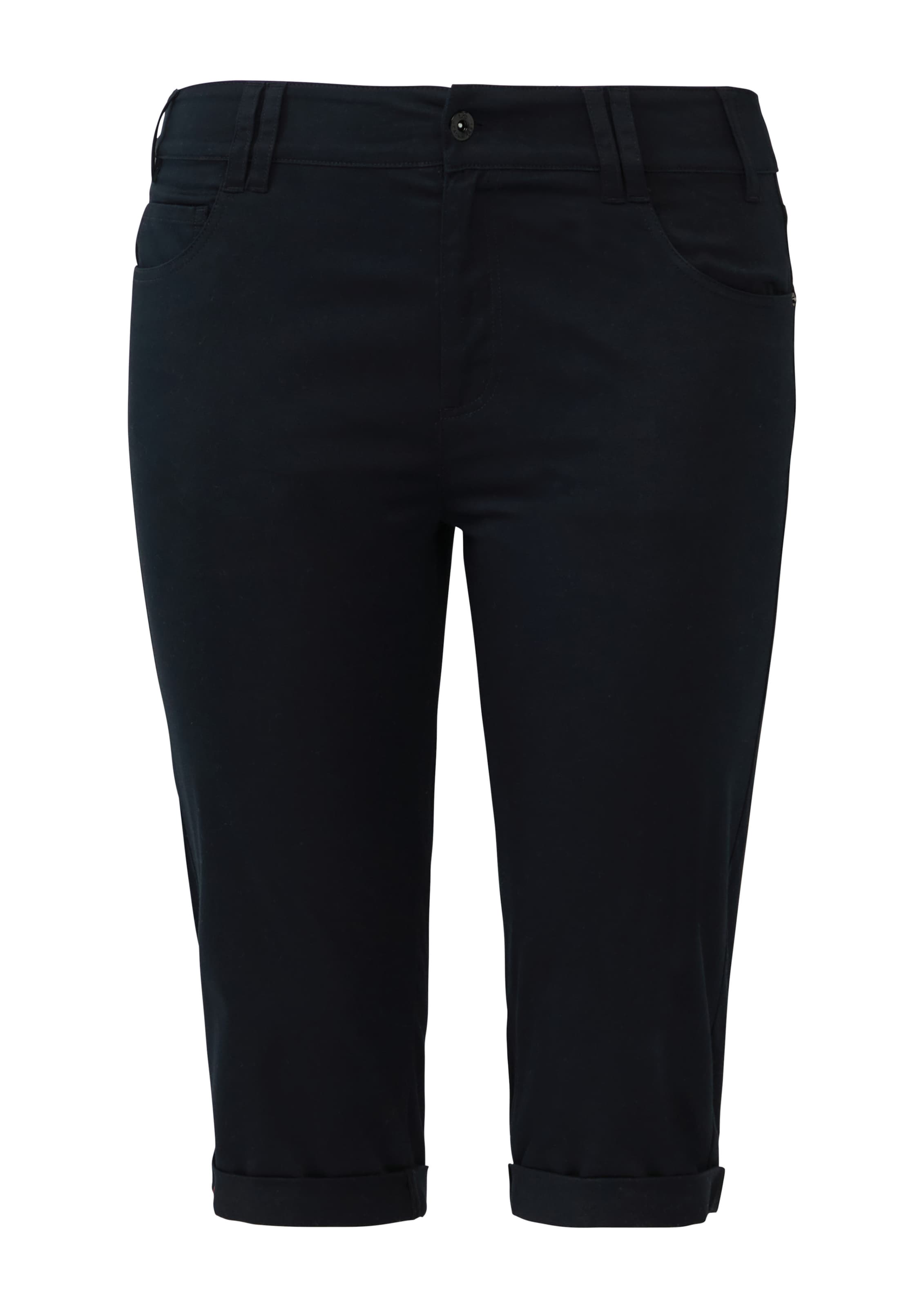 Coupe slim Pantalon QS en noir : devant