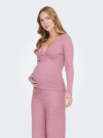 Only Maternity Shirts 'OLMLola' i pink: forside