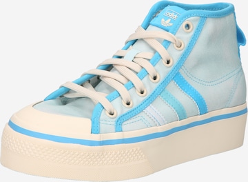 ADIDAS ORIGINALS - Sapatilhas altas 'Nizza Platform Mid' em azul: frente