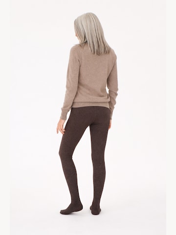 GOBI Cashmere Slimfit Leggings 'High-Rise Cashmere Knit Tights' in Bruin