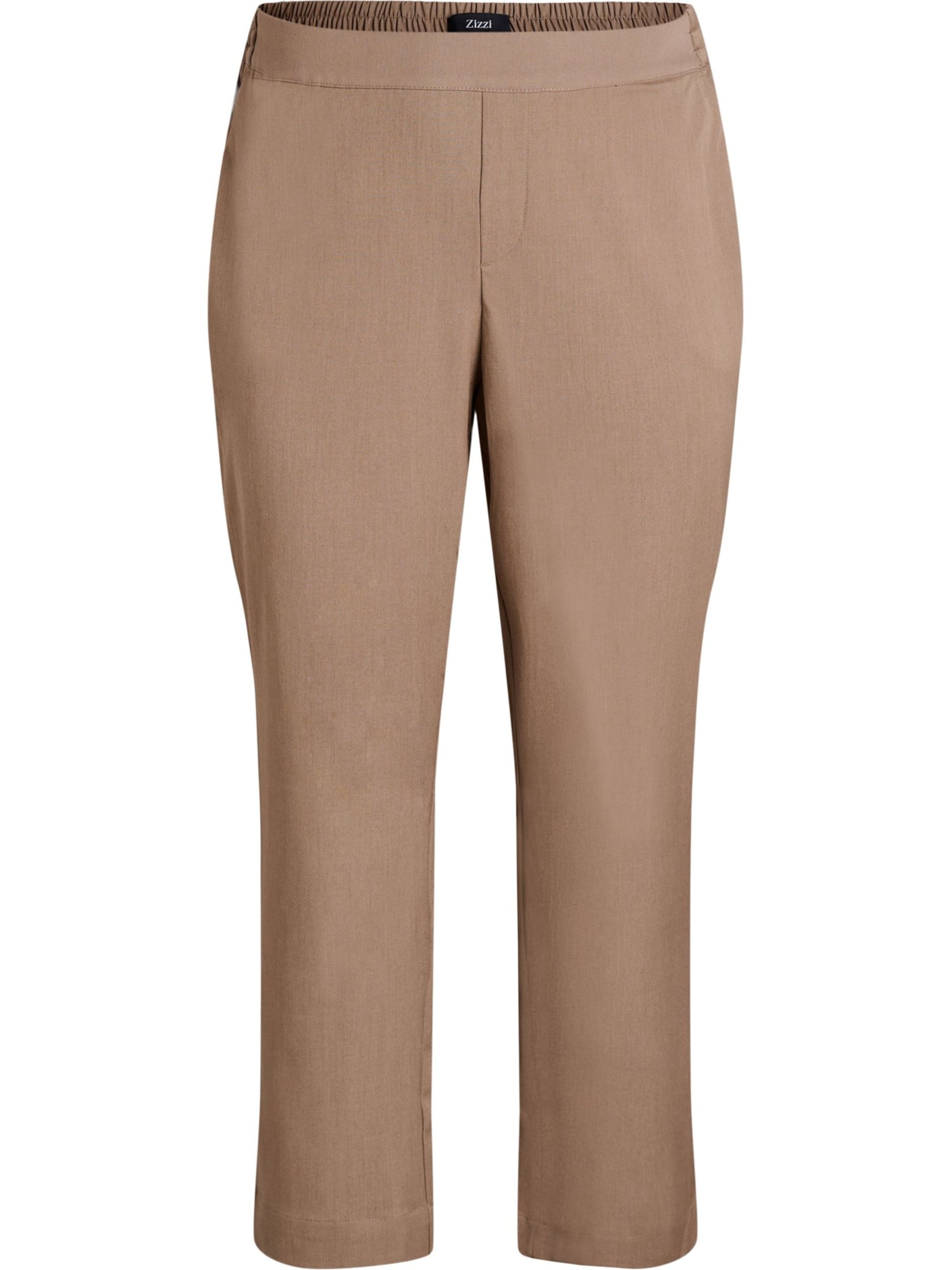 Zizzi Normální Kalhoty 'Evina' – hnědá: přední strana