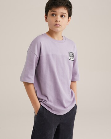T-Shirt WE Fashion en violet : devant