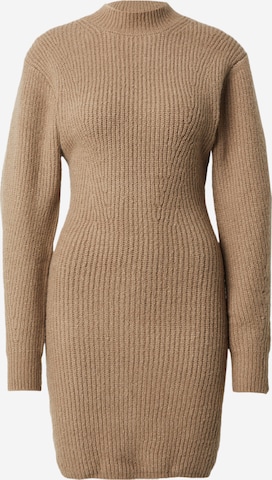 NLY by Nelly Knitted dress in Beige: front