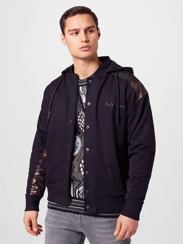 Carlo Colucci Zip-Up Hoodie 'Dardano' in Black: front