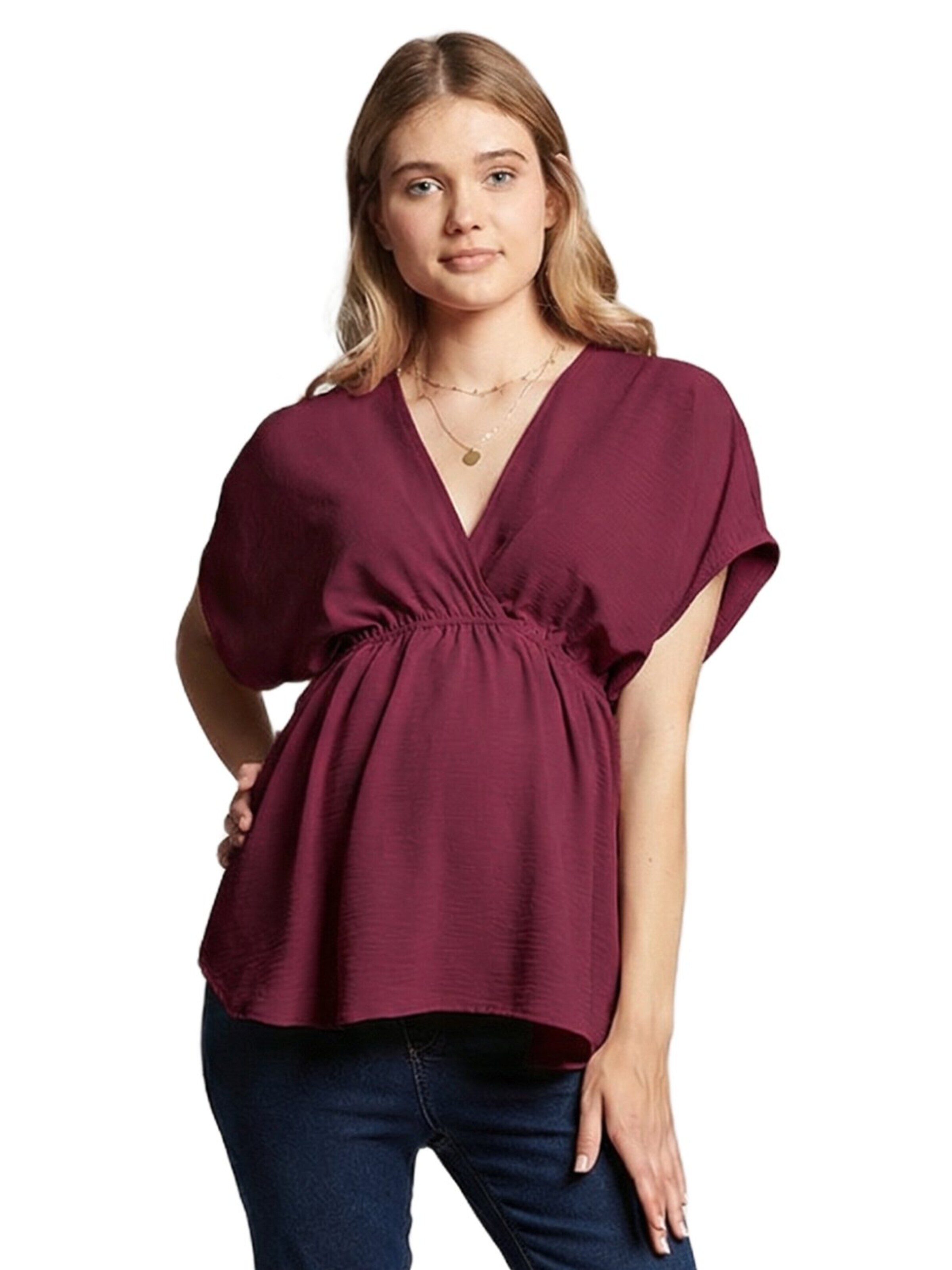 LYN MAMA Blouse in Rood: voorkant